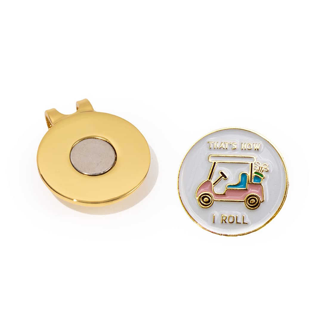 Birdie Girl Golf Women's Magnetic Ball Marker Hat Clip - Stylish Golf Accessories for Women - Perfect for Golf Bags & On-Course Use