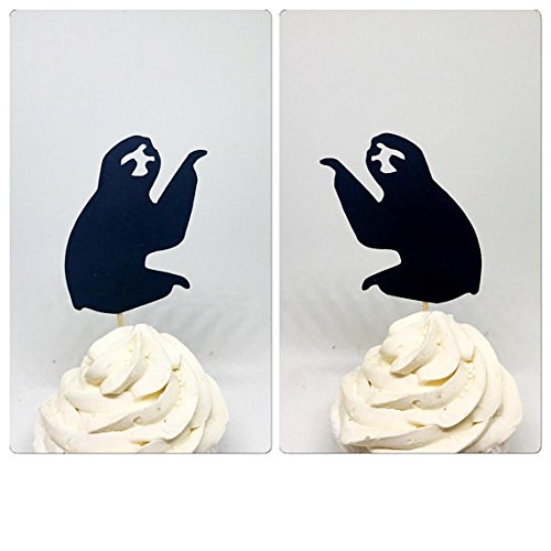 Adorable Sloth Cupcake Toppers - 12 Pack for Sloth Themed Parties, Baby Showers & Birthday Celebrations - Perfect for Cake Decorating & Dessert Displays