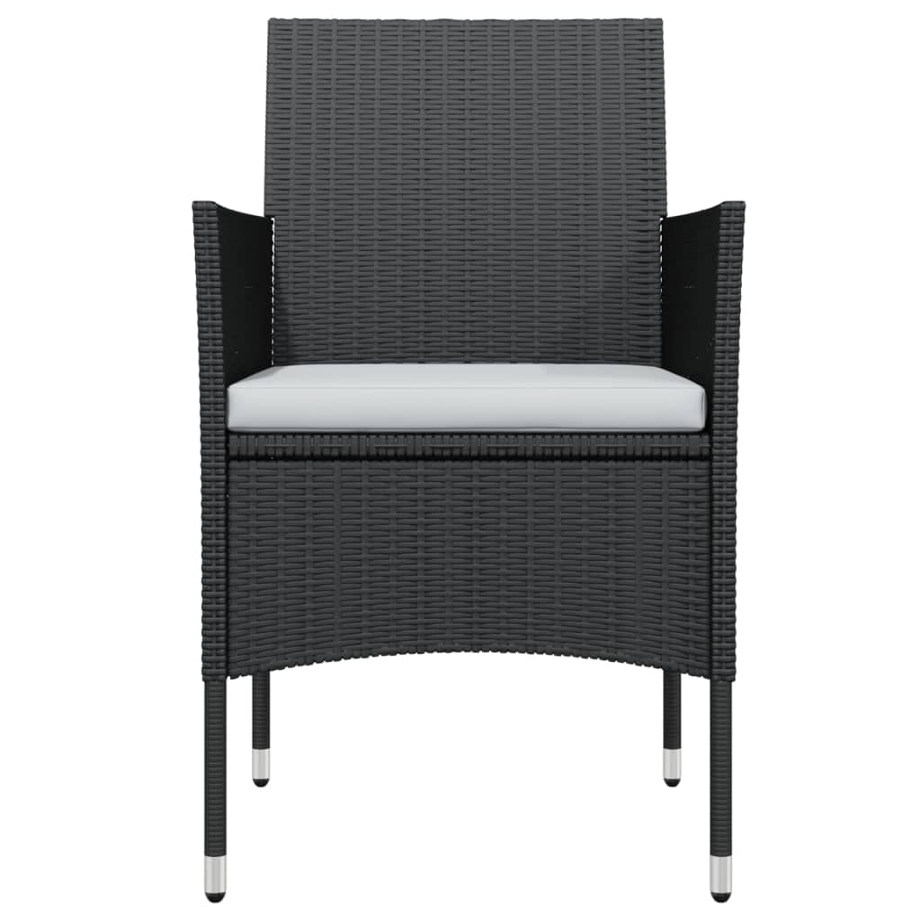 vidaXL 5-Piece Patio Dining Set with Cushions - Outdoor Garden Furniture for Lawn, Yard, Terrace & Balcony - Black Table and Chairs Set - Perfect for Backyard BBQs, Poolside Relaxation & Outdoor Entertaining
