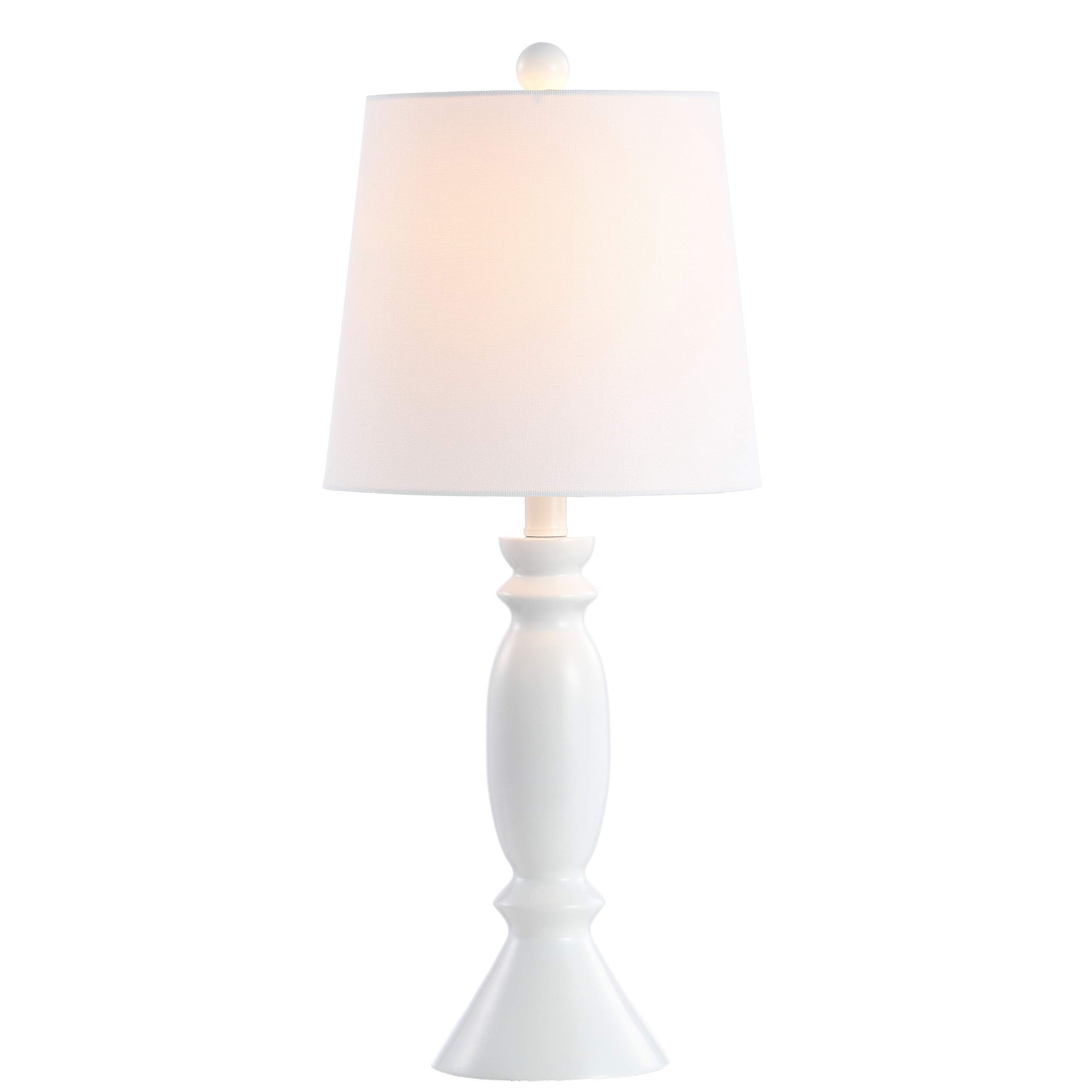 SAFAVIEH Kian 24-inch Modern Farmhouse Table Lamp - White Contemporary LED Desk Light for Bedroom, Living Room & Home Office (Bulb Included) - Perfect for Nightstands, Reading & Ambient Lighting