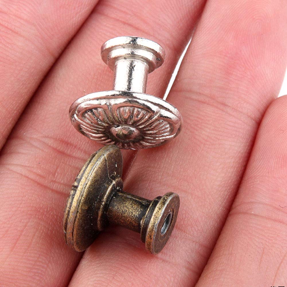 10 Pcs Zinc Alloy Cabinet Drawer Pull Handles - Silver Jewelry Box Knobs with 3 Size Screws - Perfect for Dresser, Wardrobe, Furniture & DIY Home Decor Upgrade