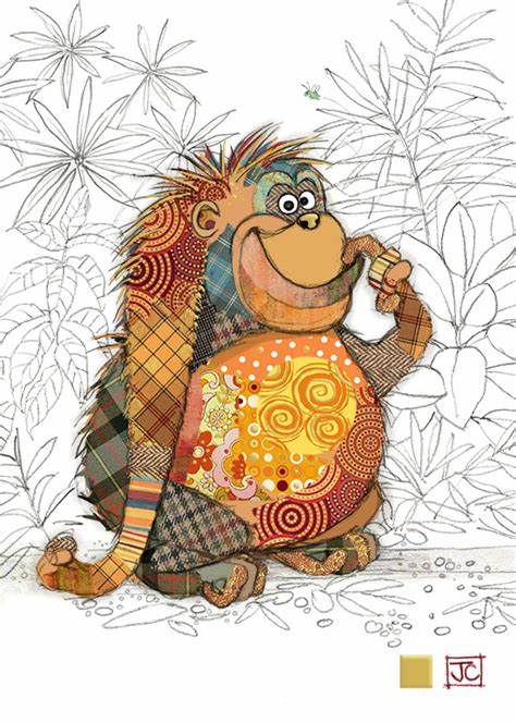 Bug Art Greeting Card with Obi Orangutan Design - Perfect for Birthday, Thank You & Special Occasions