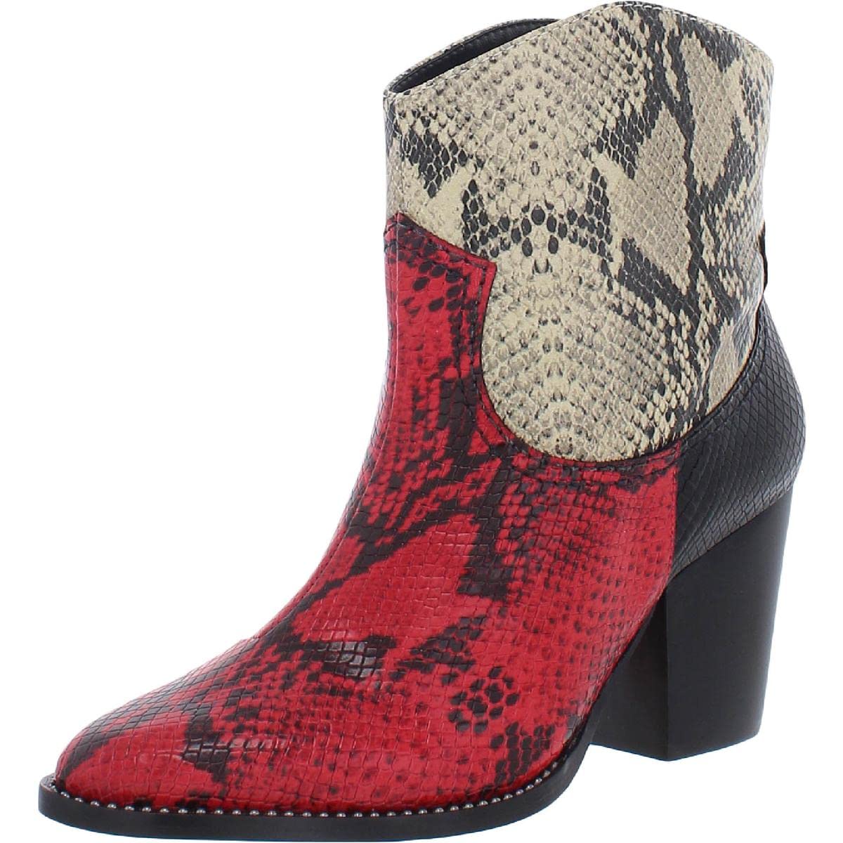 SCHUTZ Women's Haven Leather Animal Print Cowboy Western Boots - Stylish & Comfortable for Country Rides, Concerts & Night Out