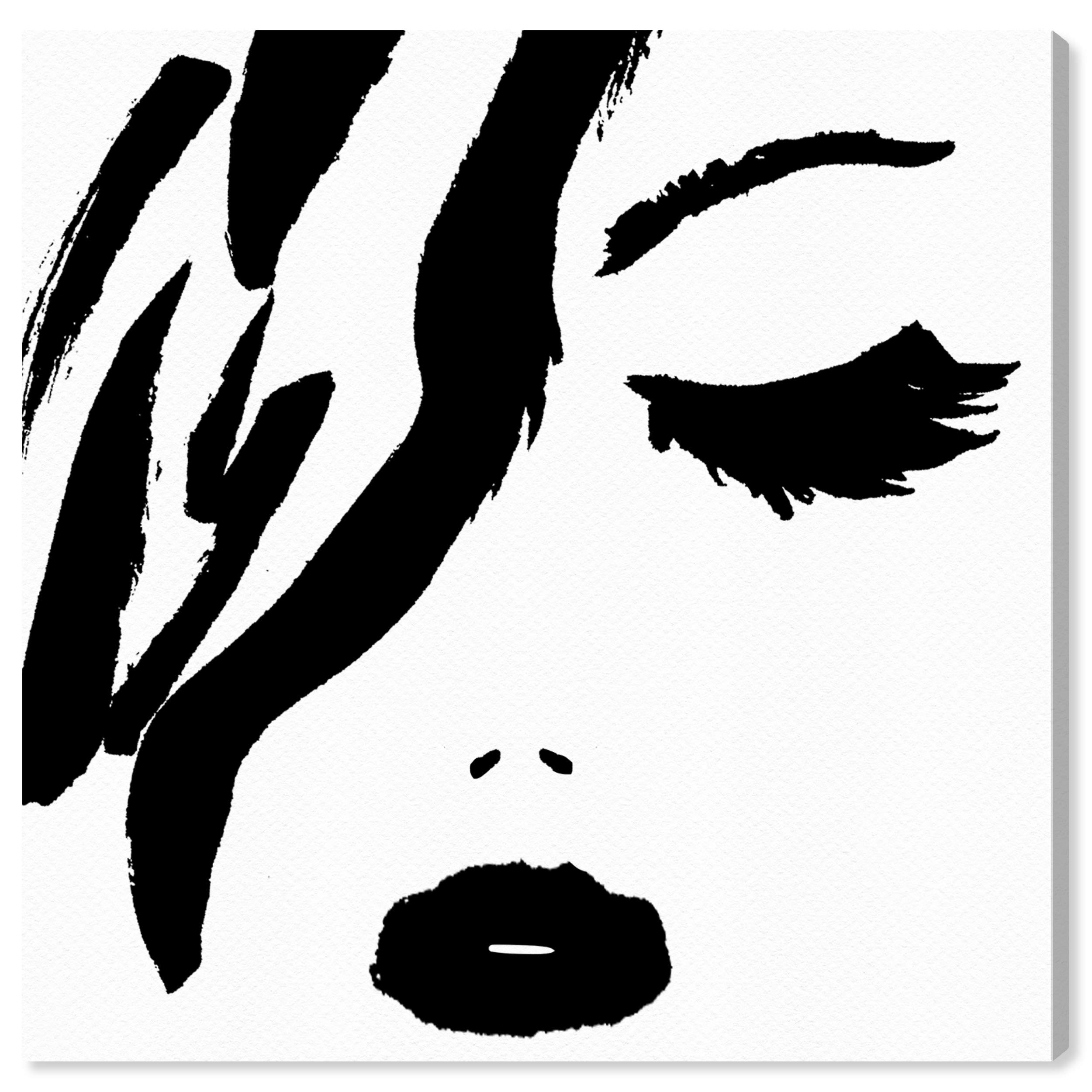Oliver Gal Artist Co. Fashion & Glam Lipstick Wall Art Canvas Print - 12x12 Inch Black & White Home Decor for Living Room, Bedroom, Office