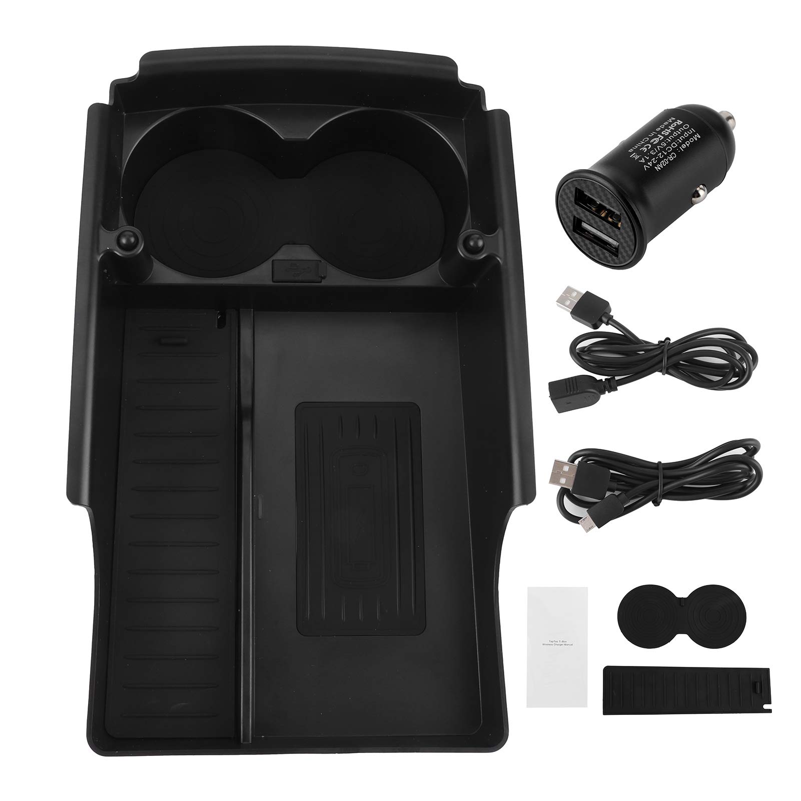 Premium Wireless Charger for Tesla Model S/X (2016-2020) - Fast Qi-Certified Phone Charging Pad with Built-in Cup Holder | Perfect for Road Trips & Office Use