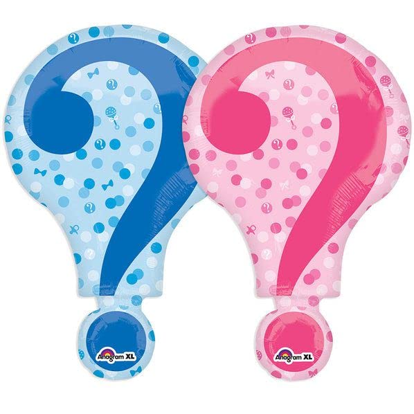 LOONBALLOON Large Gender Reveal Question Mark Mylar Balloon for Baby Shower Party - Boy or Girl Announcement - Perfect for Gender Reveal Events, Baby Showers & Celebrations