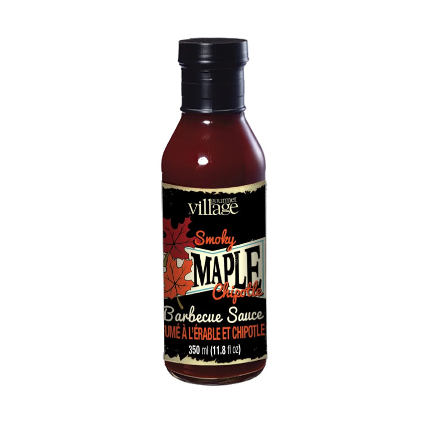Gourmet Du Village Smoky Maple Chipotle BBQ Sauce - Premium Gluten-Free & Vegan BBQ Sauce for Grilling, Roasting & Dipping - Perfect for Ribs, Chicken & Burgers