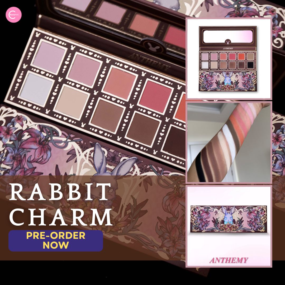 Anthemy Rabbit Charm 12-Color Matte Eyeshadow Palette - Long Lasting, Blendable Makeup for Everyday & Party Looks