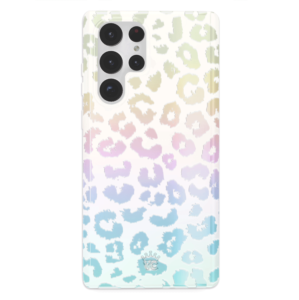 White Opal Leopard Print Phone Case for Samsung Galaxy - Stylish Protective Cover for Everyday Use & Fashion Accessory