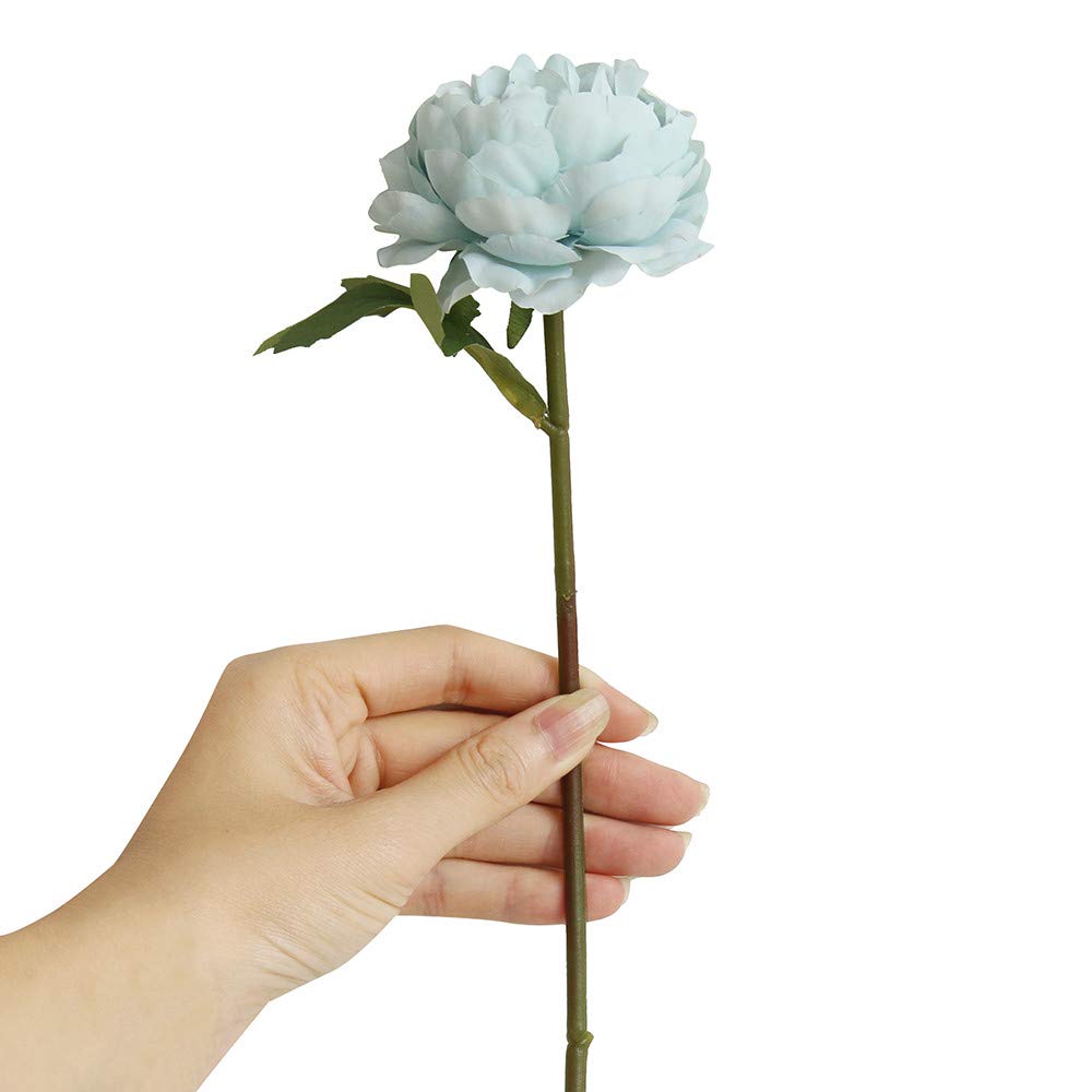 UOCUFY Artificial Peony Flowers - Rose Gold Fake Western Roses for Bridal Bouquet, Wedding & Home Decor (Blue, One Size) | Perfect for Centerpieces, Table Settings & Party Decorations