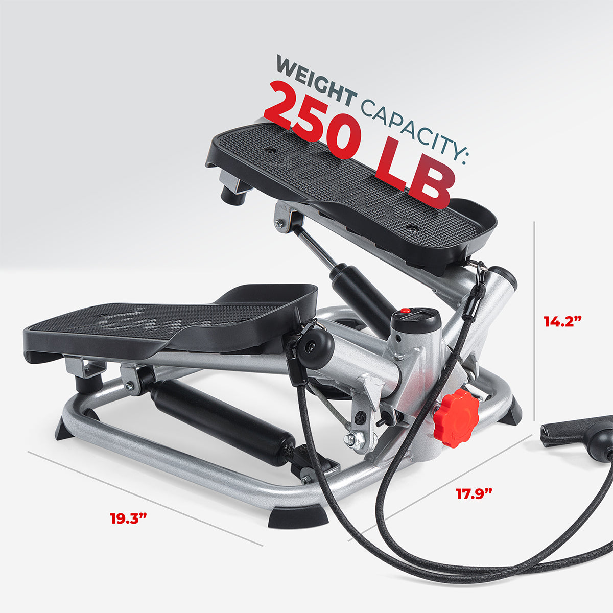 Advanced Total Body Fitness Twisting Stair Stepper with Resistance Bands - Full Body Workout Equipment for Home Gym, Cardio & Strength Training - Perfect for Small Spaces & Apartment Exercises