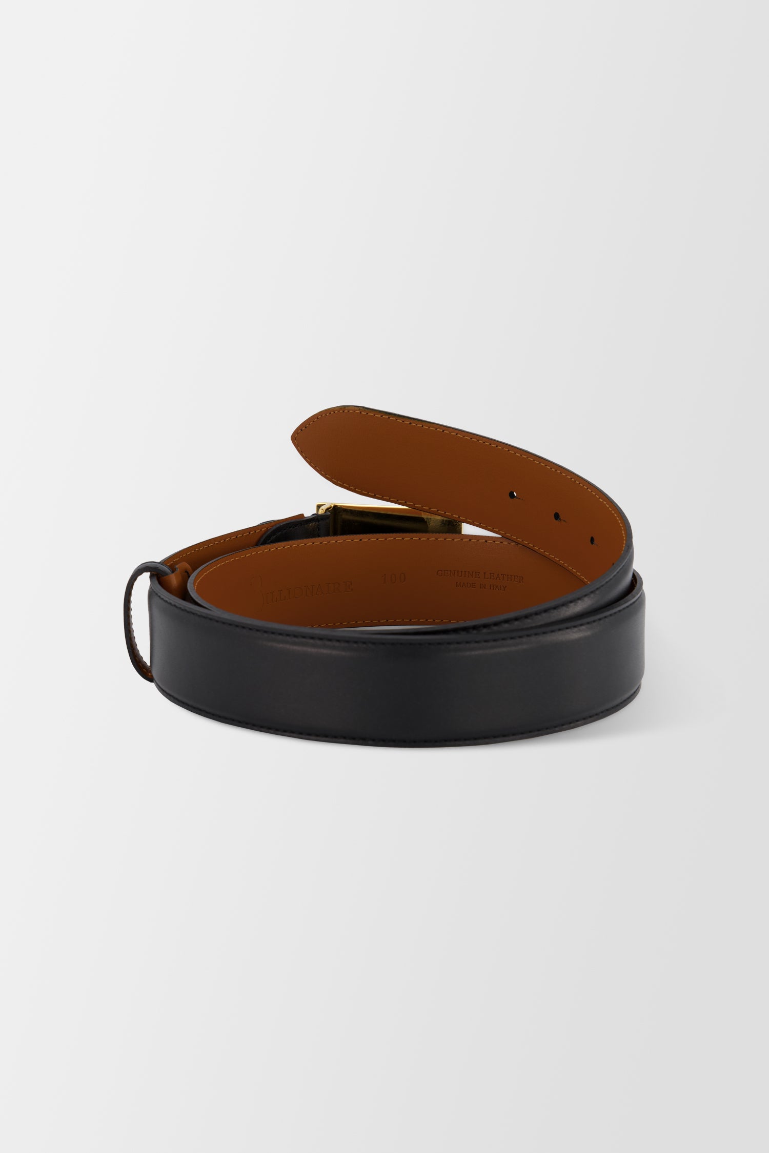Luxury Billionaire Black & Gold Logo Belt for Men - Stylish Designer Belt for Formal & Casual Wear - Perfect for Business, Parties & Everyday Fashion