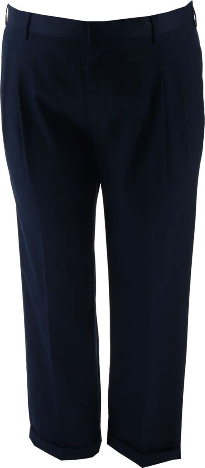 Lands' End Men's Twill NI Traditional Pleated Dress Pants in Radiant Navy - Size 34T (New Style 426851) | Office Wear & Business Casual Attire