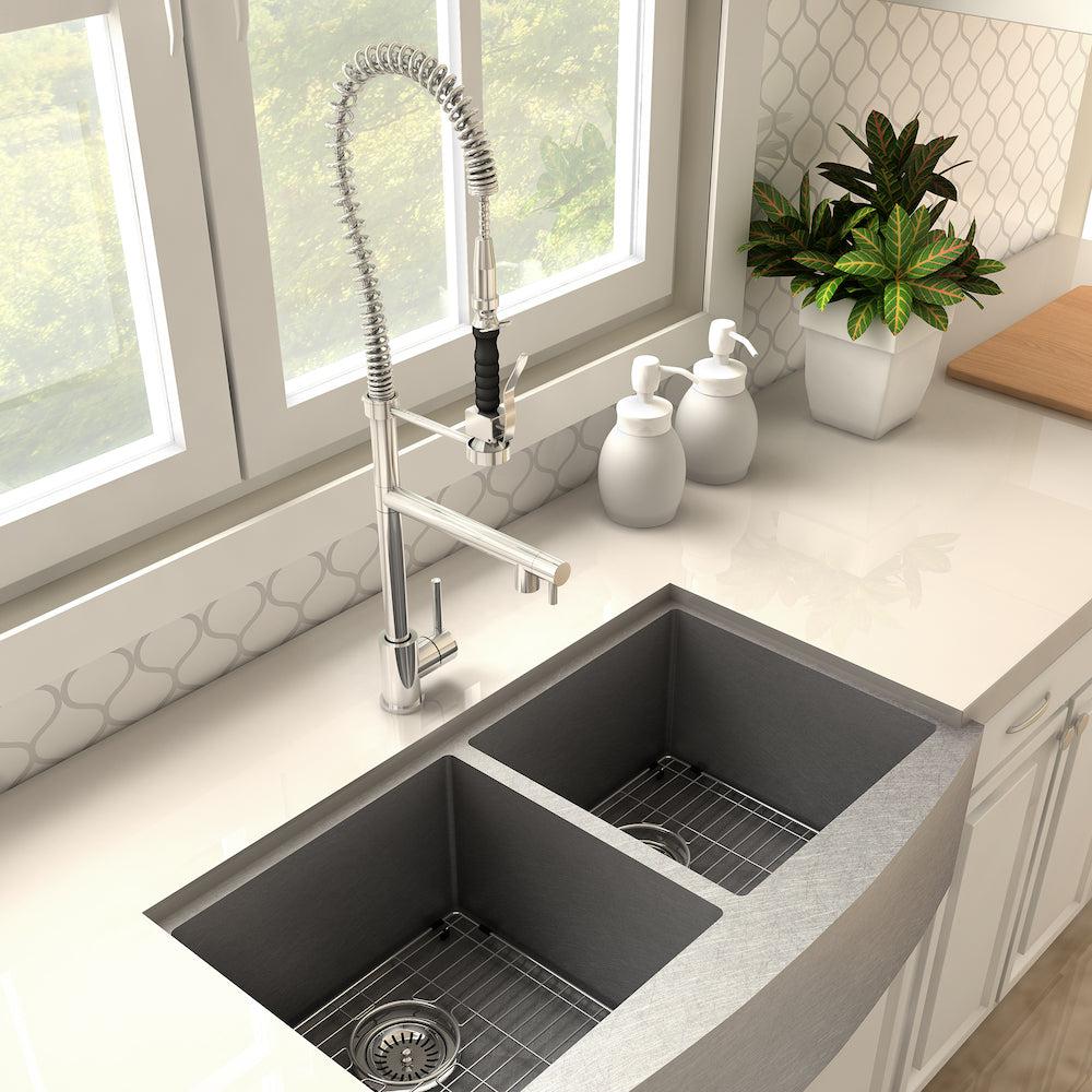 ZLINE Van Gogh Pull Down Spring Kitchen Faucet with Pot Filler - Chrome Finish (VNG KF CH) | High Arc Commercial Style Faucet for Modern Kitchens & Cooking Enthusiasts