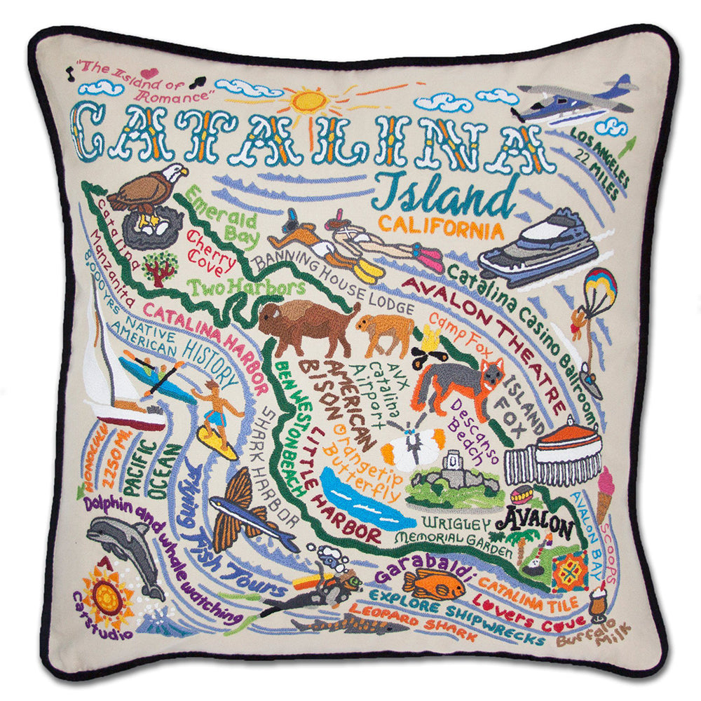Hand Embroidered Catalina Pillow Cover - Bohemian Home Decor for Living Room, Bedroom, Sofa & Couch