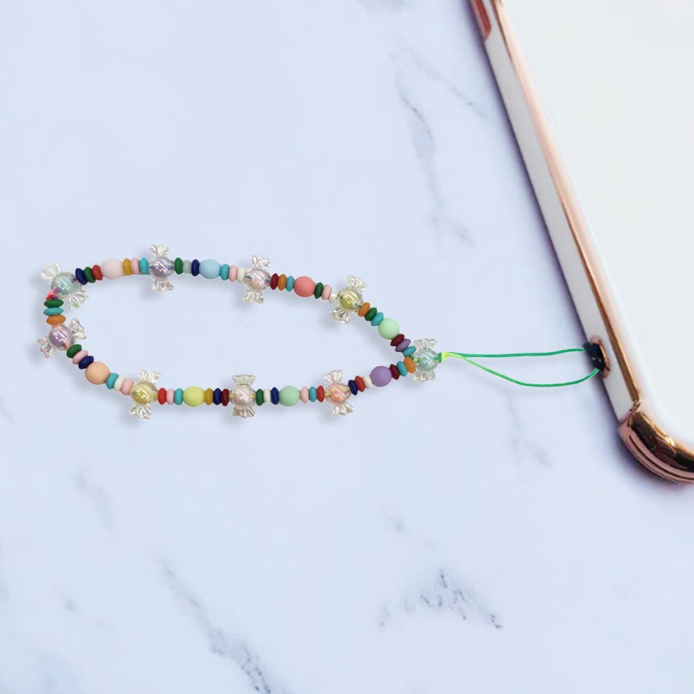 Kawaii Beaded Phone Charm with Pearls & Butterfly - Acrylic Phone Lanyard, Anti-Lost Wrist Strap for iPhone Samsung - Boho Style Accessory for Women Girls | Perfect for Work, School, Travel & Everyday Use