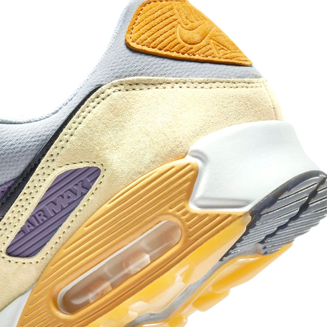 Nike Air Max 90 Men's Running Shoes - Court Purple & Lemon Colorway - Comfortable Cushioned Sneakers for Gym, Workout & Casual Wear