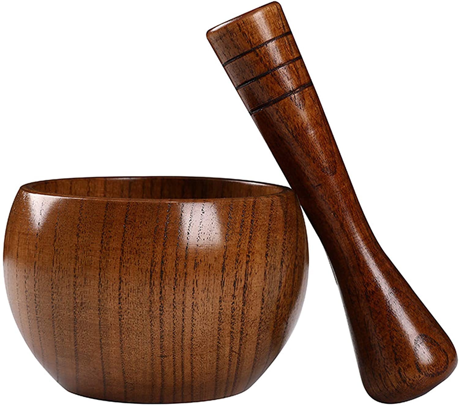 Premium Bamboo Mortar and Pestle Set - Natural Wood Spice & Herb Grinder for Pesto, Powder, Pills - Perfect for Kitchens, Apothecary & DIY Herbal Remedies - Ideal for Grinding Fresh Spices, Crushing Medications & Making Homemade Seasonings