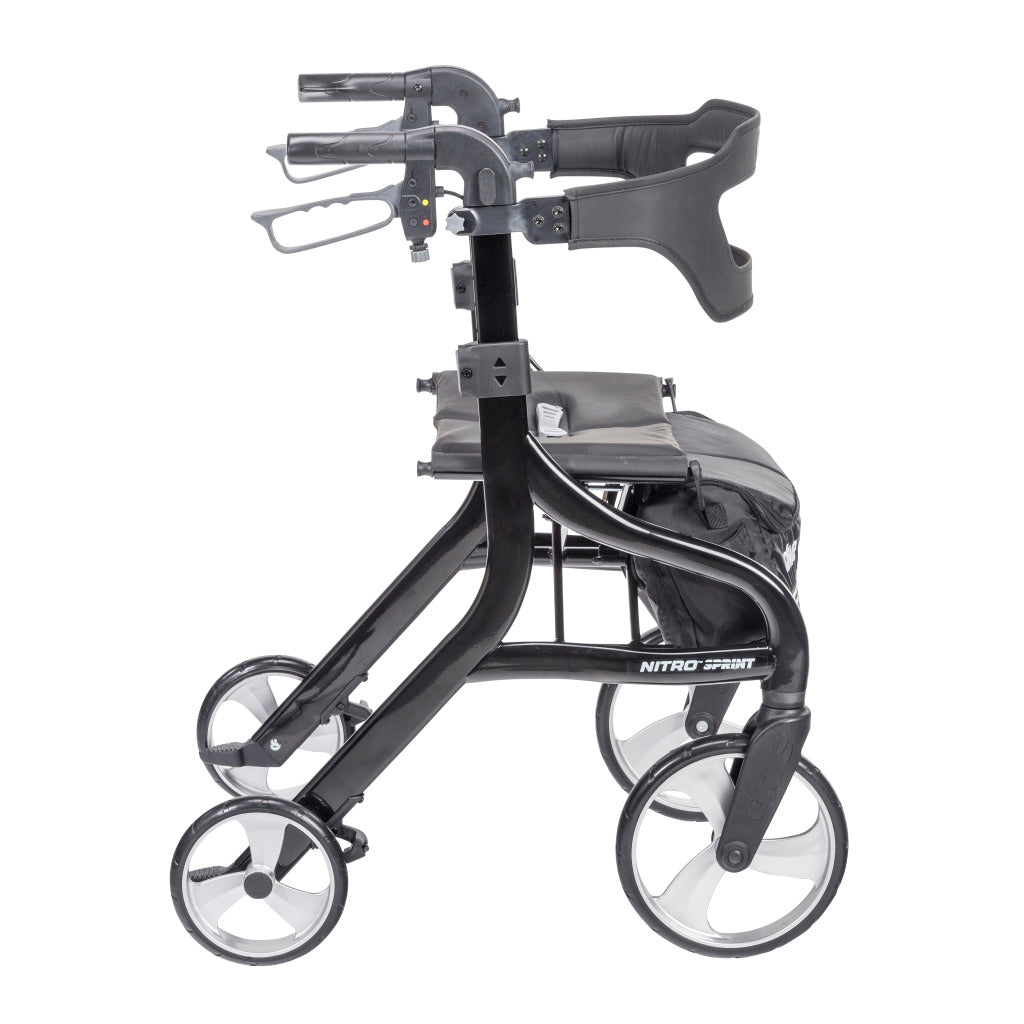 Nitro Sprint Rollator Walker - Lightweight Mobility Aid with Seat & Basket for Seniors & Adults - Perfect for Indoor & Outdoor Use, Shopping & Travel