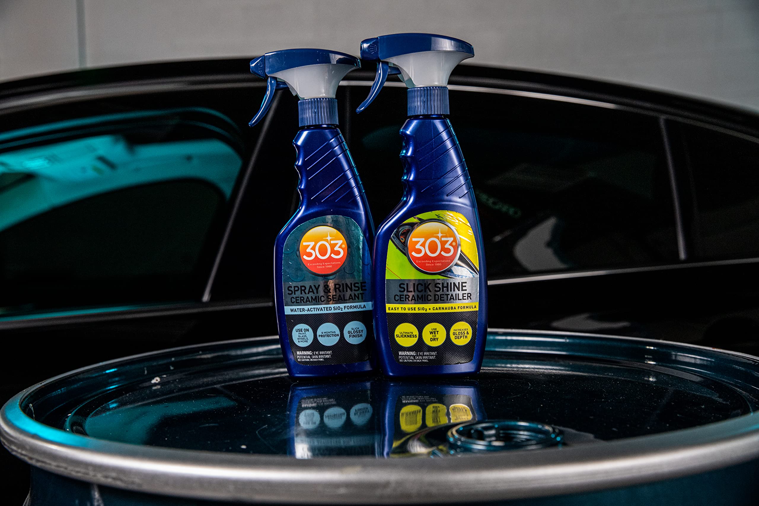 303 Products Spray & Rinse Ceramic Sealant - Quick Water-Activated SiO2 Ceramic Coating for Cars - 6 Months Protection & Water Repellent - Easy to Apply 16oz (Pack of 1) - Perfect for Car Detailing, Paint Protection & Long-Lasting Shine