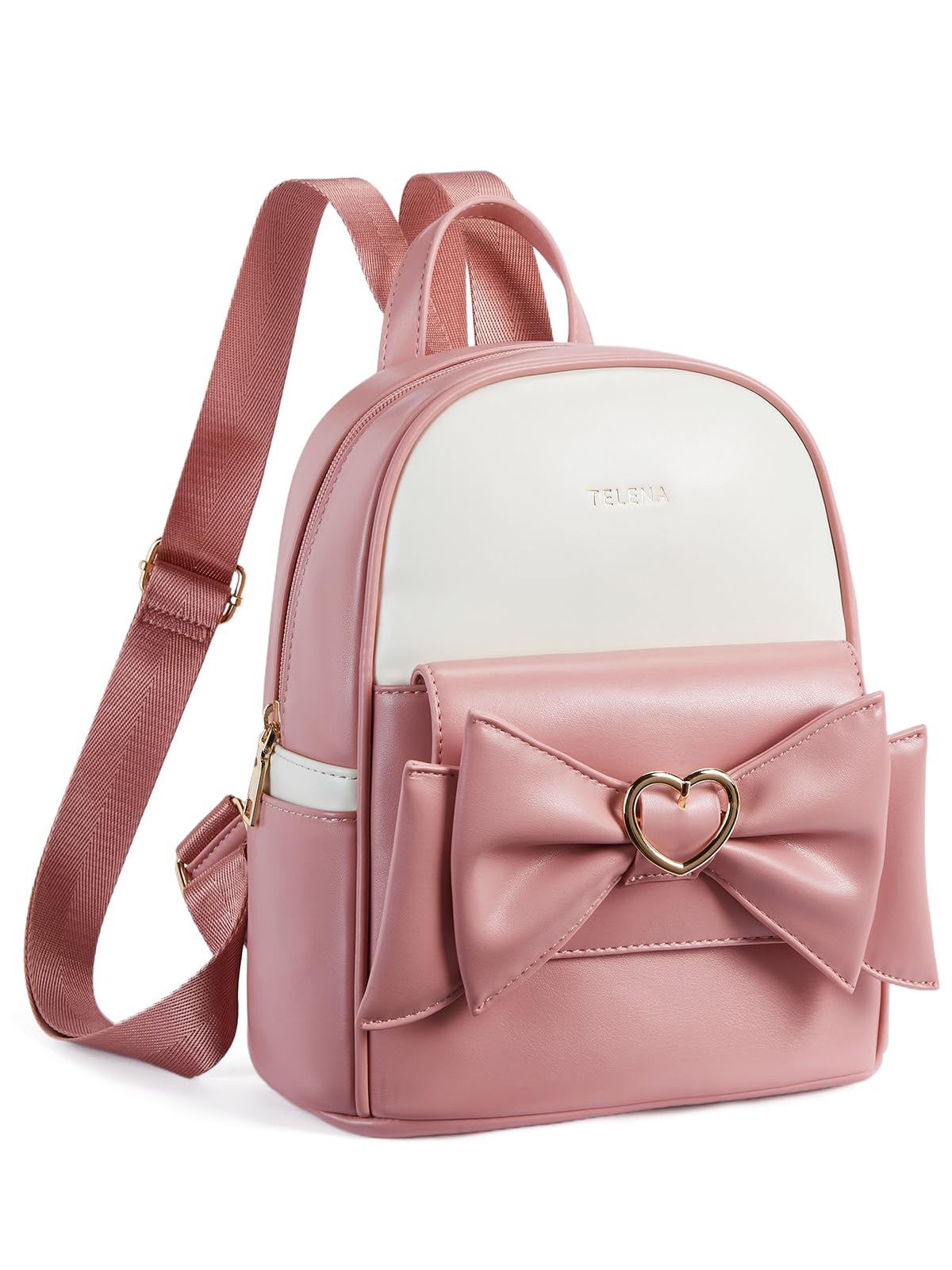 Telena Small Leather Backpack Purse for Women & Girls - Cute Mini Backpack Shoulder Bag for Travel, School, Work & Daily Use | Durable & Stylish Crossbody Bag for Outings, Shopping & Commuting