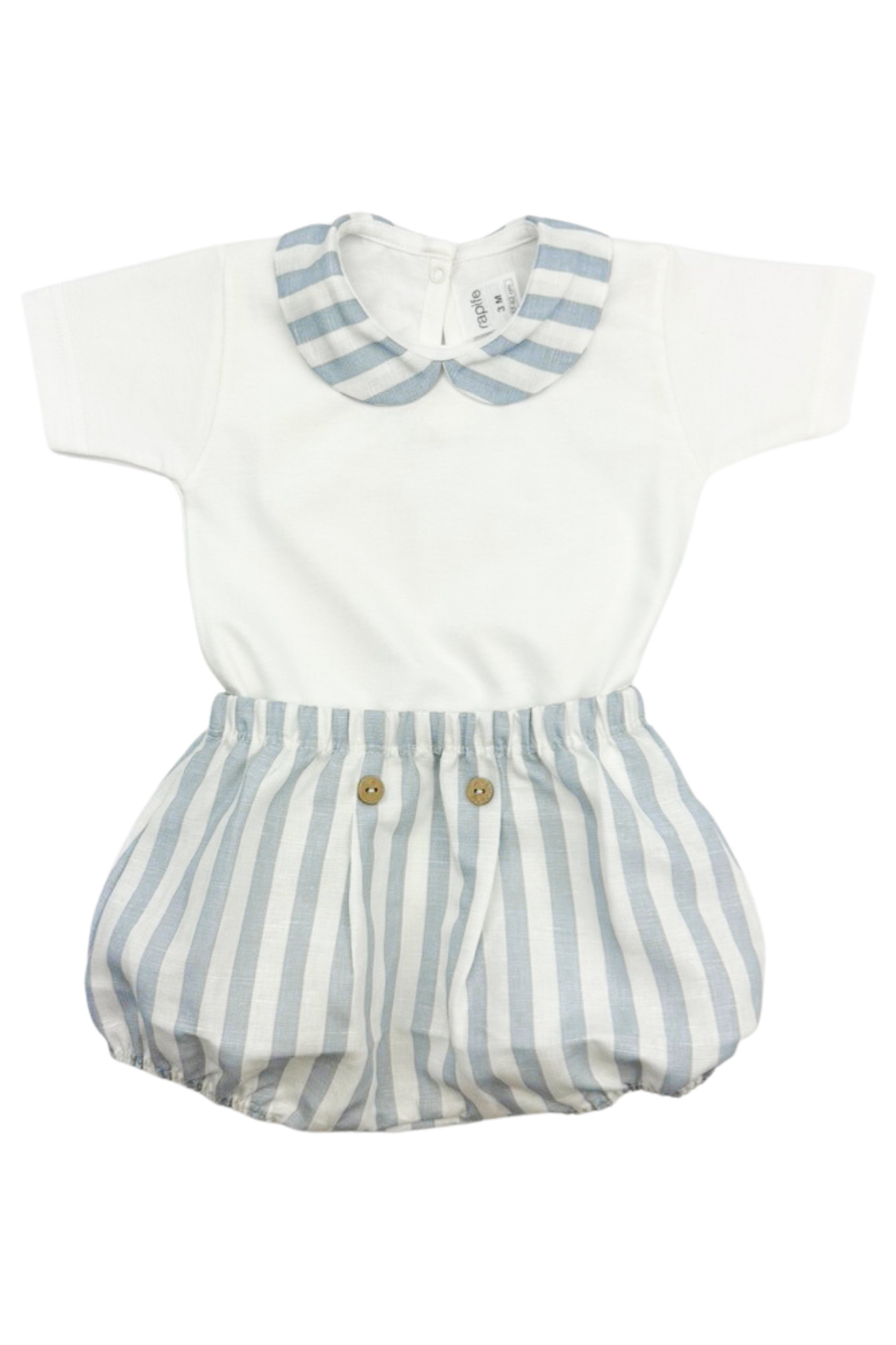 Stylish Bran Sky Blue Stripe Bodysuit & Comfortable Jam Pants Set - Perfect for Baby Photoshoots, Playdates & Everyday Wear