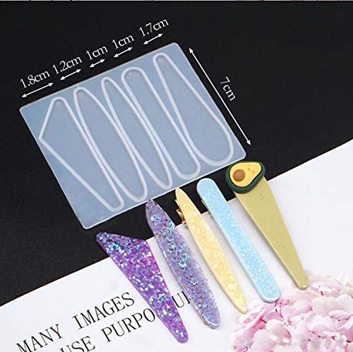 iSuperb 3-Piece Silicone Hair Clip Molds Set with 10 Hairpin Accessories - DIY Resin Hairpin Jewelry Making Kit for Crafters - Perfect for DIY Gifts, Bridal Hair Accessories, and Handmade Jewelry Projects