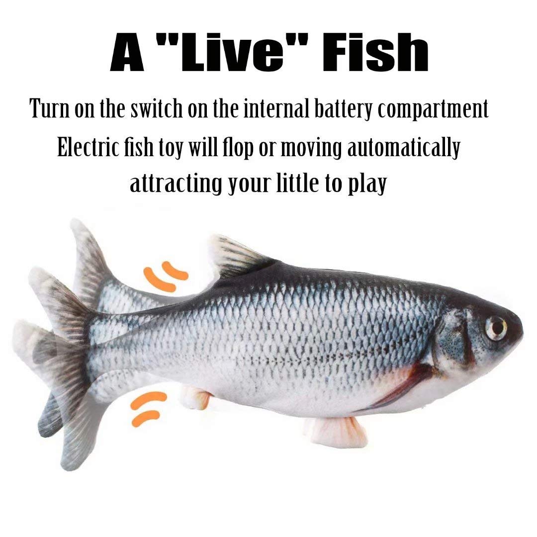 Interactive Electric Moving Fish Plush Toy - Realistic Swimming Motion for Kids, Pets & Sensory Play - Perfect for Gifts, Autism Therapy & Relaxation