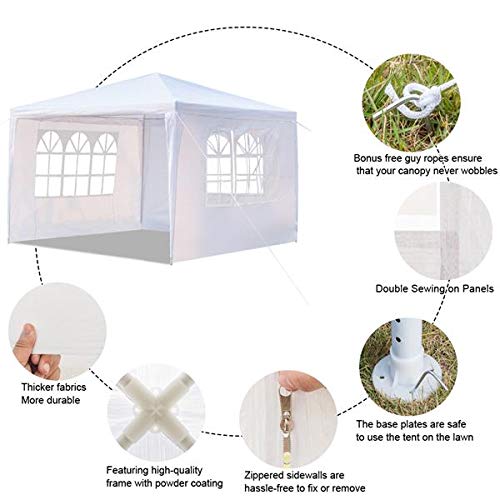 3x3m Waterproof Commercial Canopy Tent with Spiral Tubes - Heavy Duty Gazebo for Wedding, Camping, Parking, Patio & Garden Parties | Perfect for Outdoor Events, Market Stalls & Backyard Gatherings