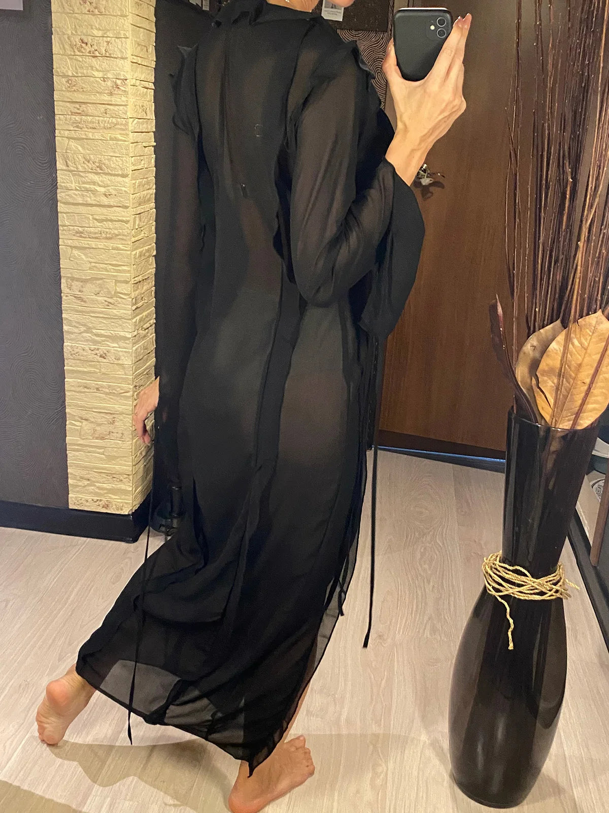 4 Colors Deep V Neck High Slit Long Beach Cover Up Dress for Women - Sexy Tunic Swimwear Coverup for Pool, Vacation & Summer Outings