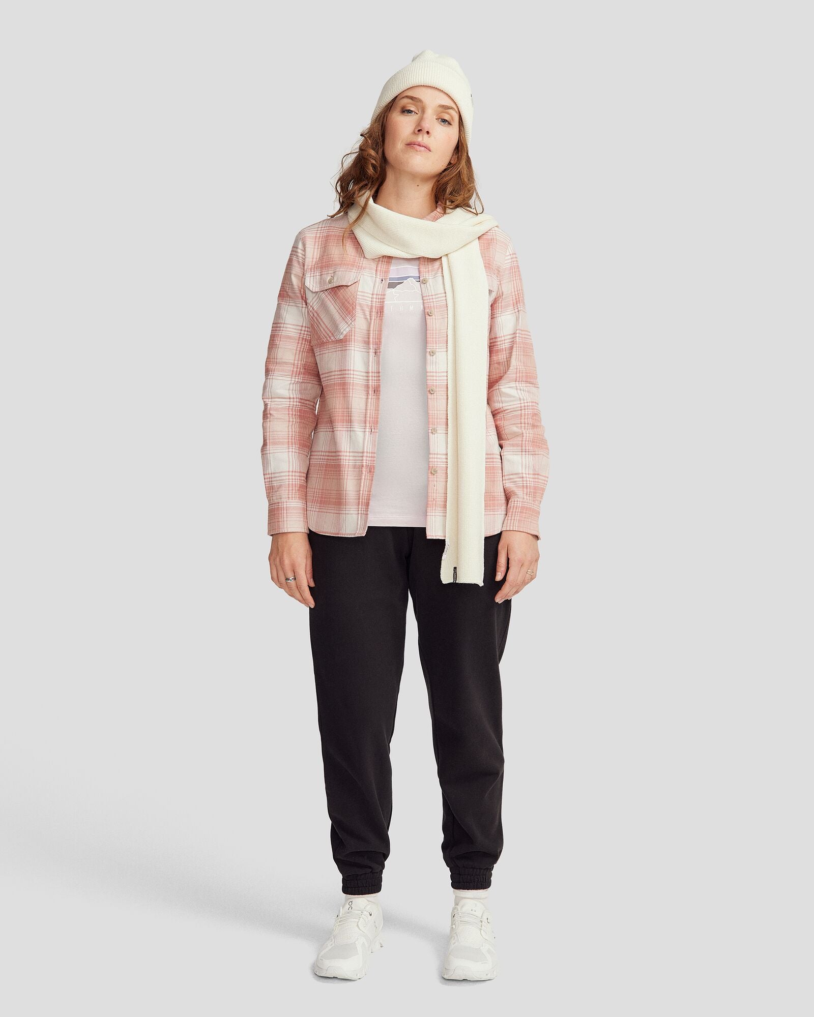 Women's Carrillon HF Long Sleeve Shirt - Shadow Plaid Mineral - Casual Office Wear & Outdoor Activities