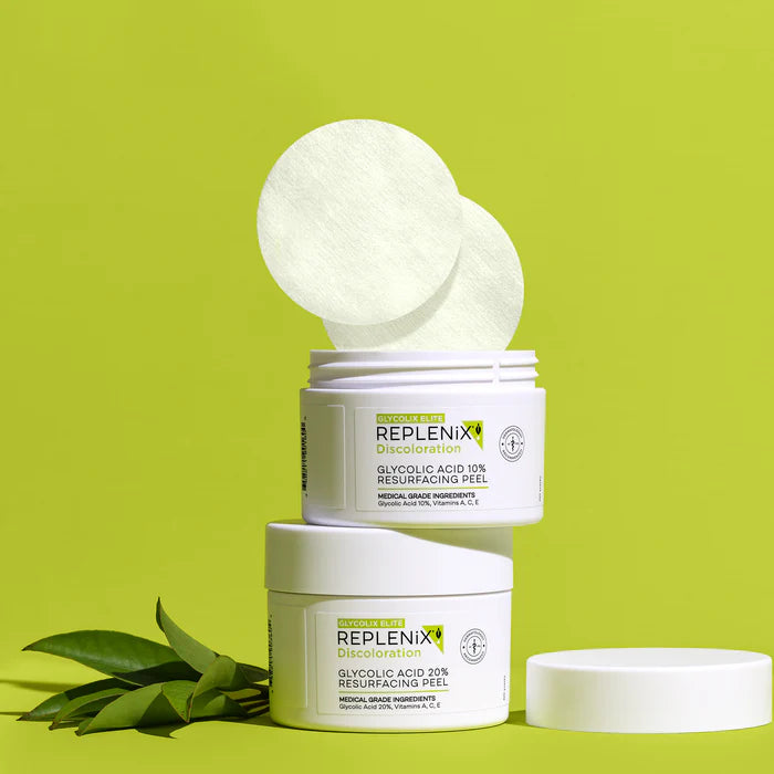 Replenix Glycolic Acid 10% Resurfacing Peel - Exfoliating Facial Treatment for Acne, Wrinkles & Dark Spots | At-Home Chemical Peel for Glowing Skin