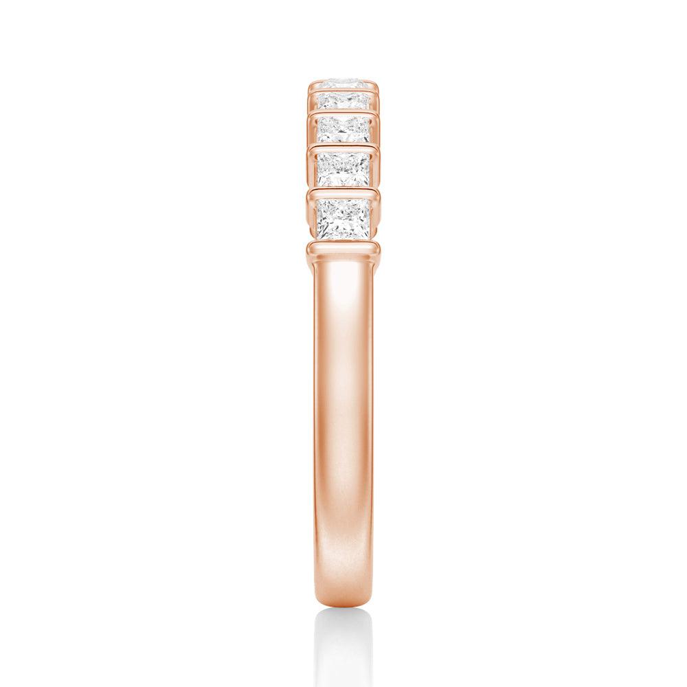 1 CT Princess Cut Moissanite Half Eternity Ring - Elegant Wedding Band, Anniversary Gift for Her, Perfect for Engagement & Special Occasions