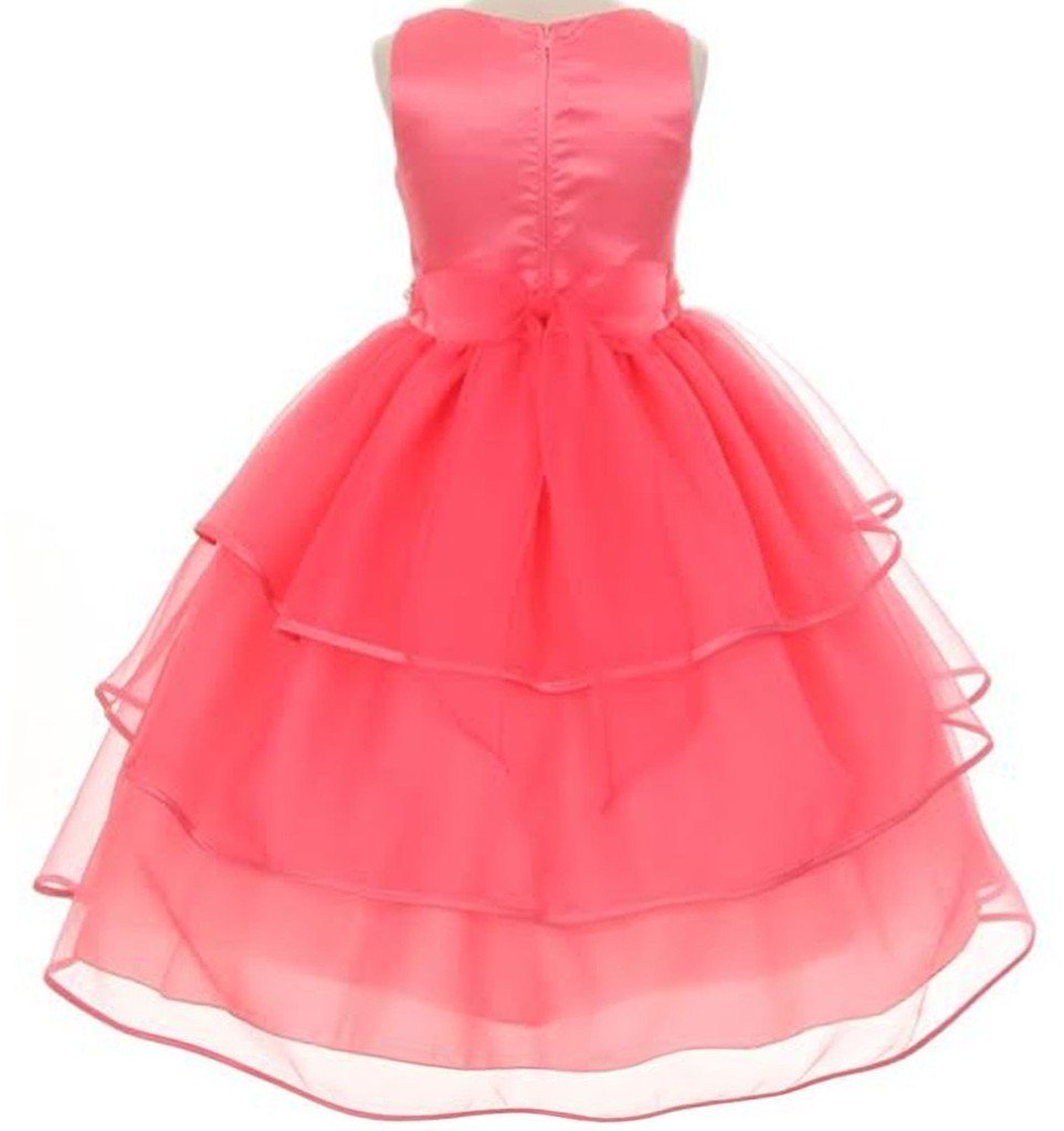AkiDress Elegant Tulle and Satin Flower Girl Dress for Toddlers - Perfect for Weddings, Birthday Parties & Special Occasions
