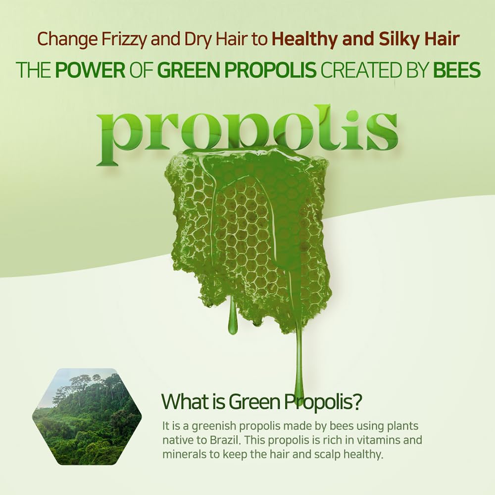 Kerasys Propolis Royal Jelly Shampoo & Conditioner Set - Green Tea & Olive Oil Extract for Shiny, Healthy Hair - 33.8 fl oz / 1L - Deep Moisturizing Treatment for Dry, Damaged Hair - Perfect for Daily Hair Care Routine at Home or Salon