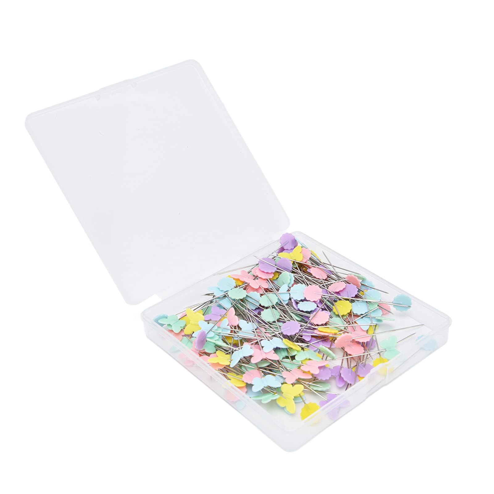 Colorful Flower Button Head Pins - 200Pcs Steel Wire Plastic Flat Head Straight Pins for DIY Crafts, Scrapbooking, Sewing - Perfect for Fabric Embellishments, Card Making & Home Decor Projects