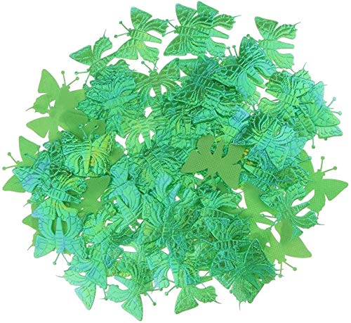 100PCS Green Satin Butterfly Appliques for DIY Crafts, Wedding Decor, Clothing Embellishment - Perfect for Bridal Accessories, Party Decorations, and Home DIY Projects