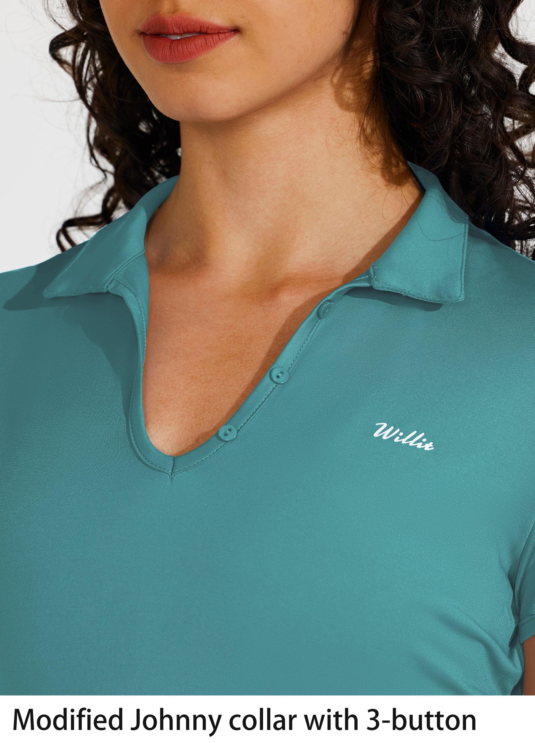 Willit Women's Quick Dry Tennis & Golf Polo Shirts - UPF 50+ Short Sleeve Moisture Wicking Active Shirts for Running, Workout & Outdoor Sports