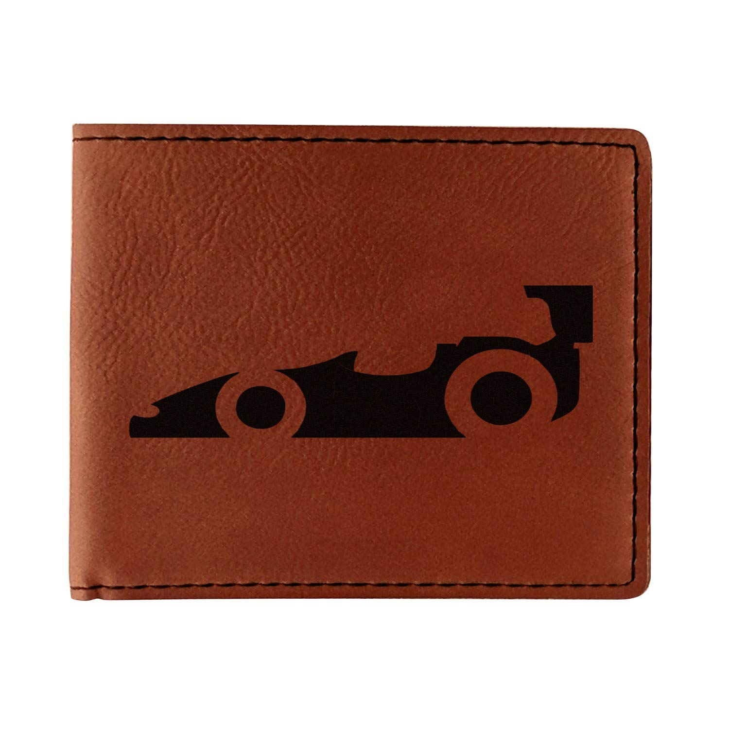 Personalized Racing Car Design Leather Bifold Wallet for Men - Double Sided RFID Blocking - Perfect Gift for Car Enthusiasts & Everyday Use