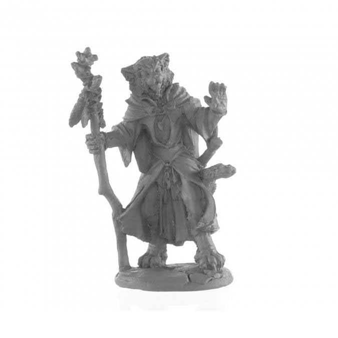 25mm Catfolk Mage Miniature - Heroic Scale Figure for RPG & Tabletop Gaming | Dark Heaven Legends by Reaper Miniatures | Perfect for D&D, Pathfinder & Fantasy Wargames