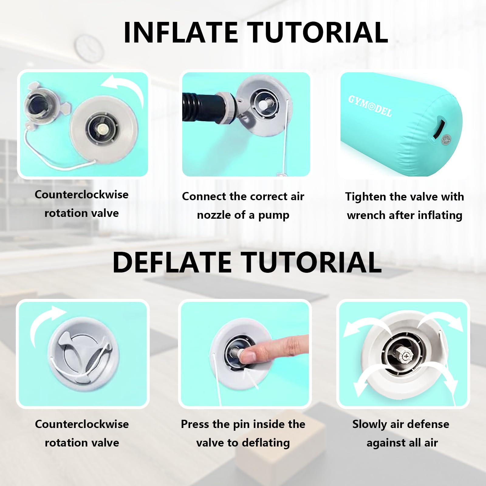 Inflatable Gymnastics Air Roller Barrel - Tumbling Training Mat for Back Handspring, Cheerleading & Yoga | Portable with Pump for Home, Gym & Outdoor Use | Perfect for Kids, Teens & Adults Fitness Practice