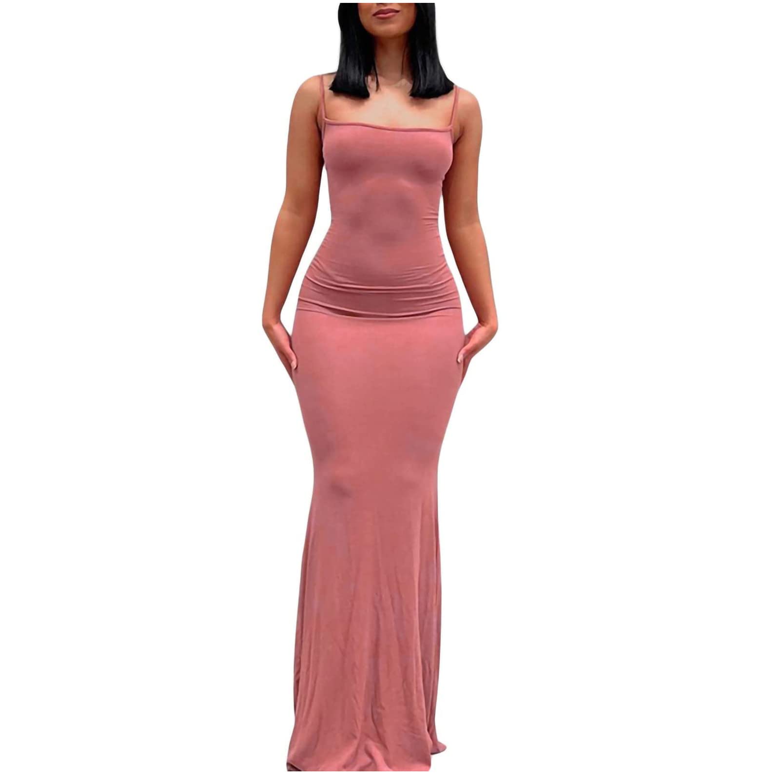 2023 Summer Dresses for Women - Sexy Sleeveless Solid Round Neck Camisole Long Dress | Casual Beach Wear, Party Outfit & Vacation Essentials