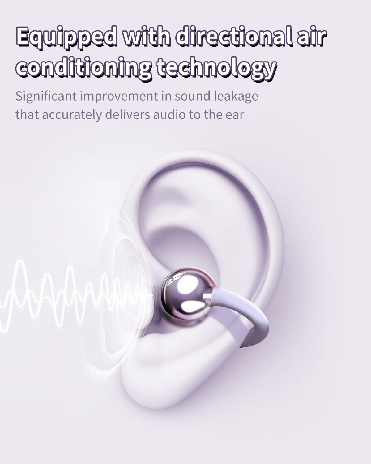 Open Ear Wireless Bluetooth Headphones with Mic - IPX5 Water-Resistant Air Conduction Headset for Running, Cycling, Driving & Outdoor Sports - Comfortable Clip-On Earbuds for Workouts, Commuting & Phone Calls