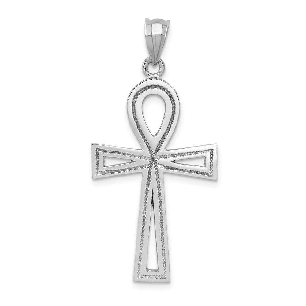 14K Yellow Gold & White Gold Ankh Cross Pendant Necklace - Religious Faith Jewelry Gift for Women (19x12mm, 23x14mm, 24x12mm, 28x18mm) - Perfect for Spiritual Protection, Meditation & Everyday Wear