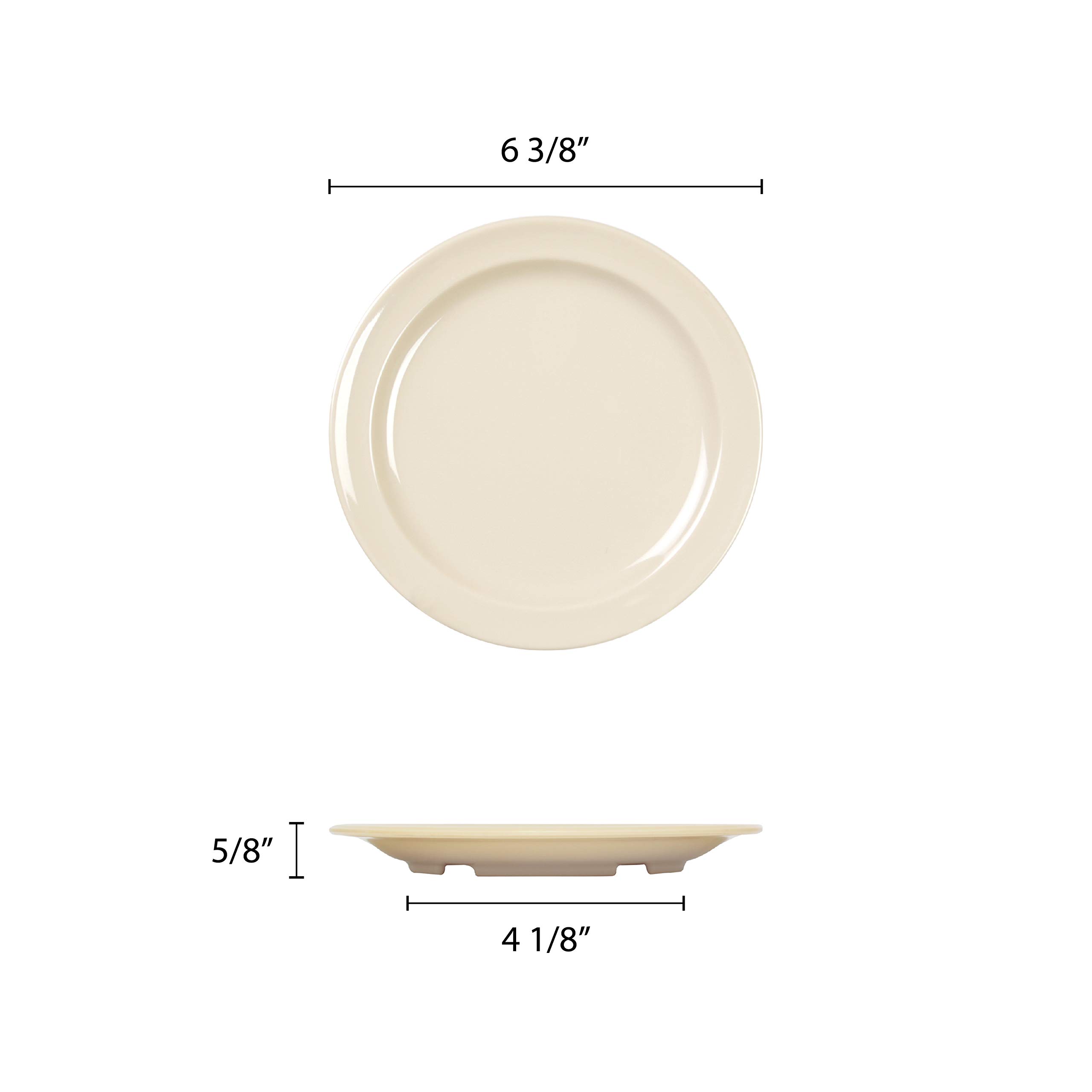 Thunder Group Nustone Tan Melamine Dinnerware Set - 6.5 Inch Round Plates (12-Pack) - Durable & Stylish for Restaurants, Catering, and Outdoor Dining