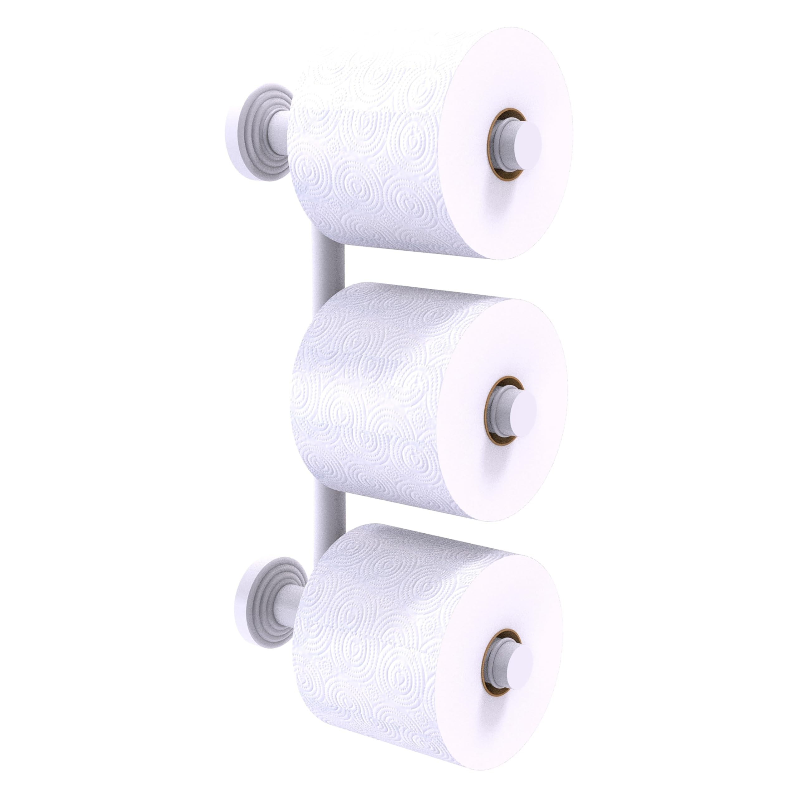 Allied Brass WP-24-3 Waverly Place Collection 3-Reserve Roll Toilet Paper Holder - Matte White Bathroom Tissue Dispenser | Durable & Stylish Bathroom Accessory for Home, Hotel & Office Use