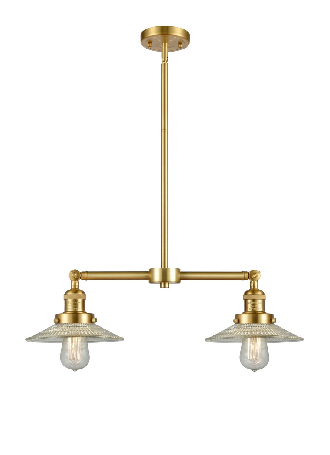 209-SG-G2 Halophane 2-Light Chandelier - Vintage Style Ceiling Light Fixture for Dining Room, Bedroom & Living Room Decoration