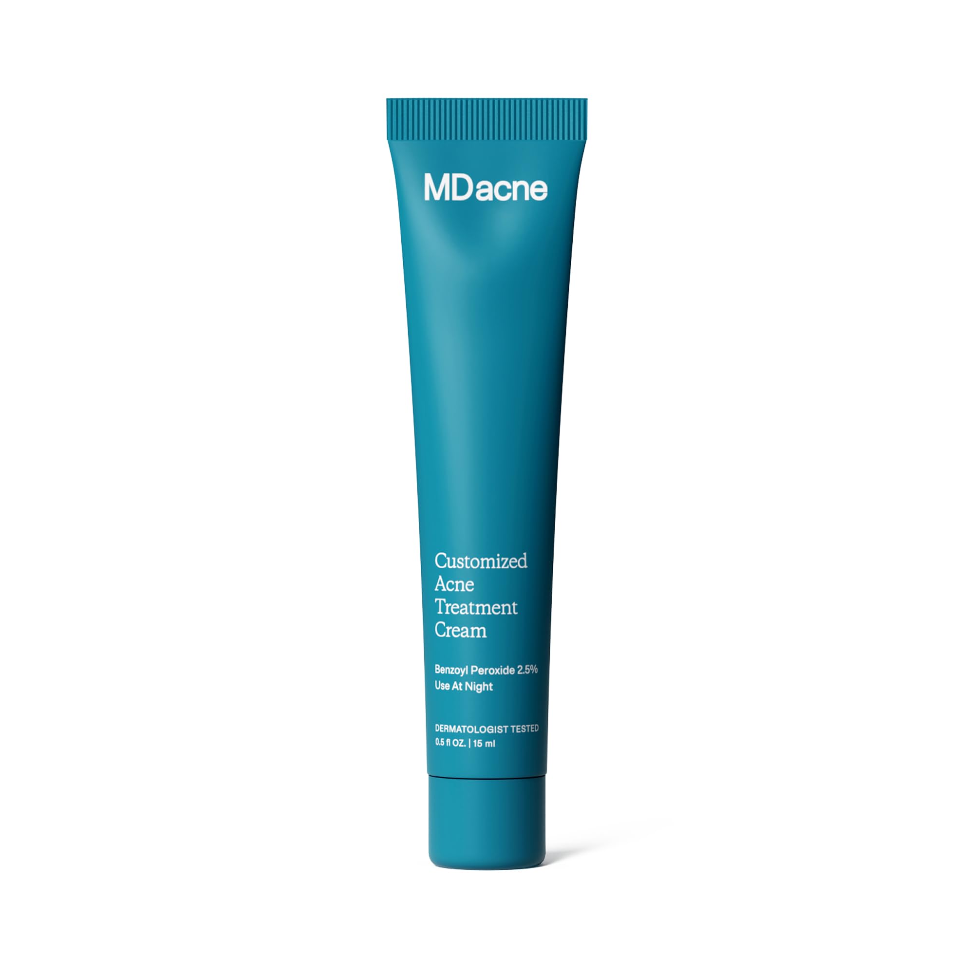 MDacne Acne Treatment Cream - 2.5% Benzoyl Peroxide for Clear Skin | Unclogs Pores, Reduces Blemishes | Plant-Based Formula for Sensitive Skin | Daily Face Care for Teens & Adults