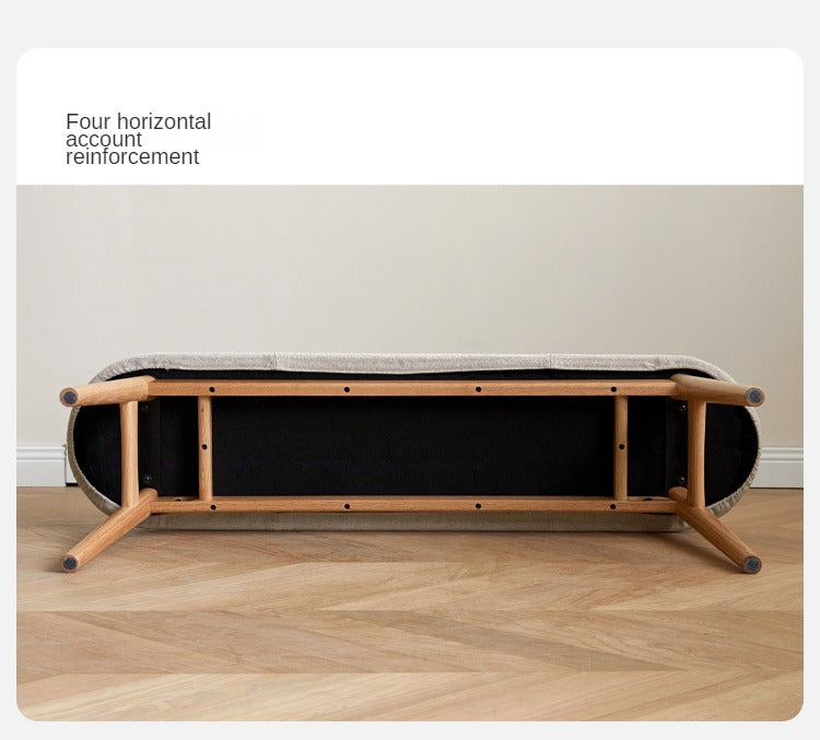 Solid Oak Wood Bench with Soft Cushion - Durable & Comfortable Seating for Living Room, Bedroom, or Entryway