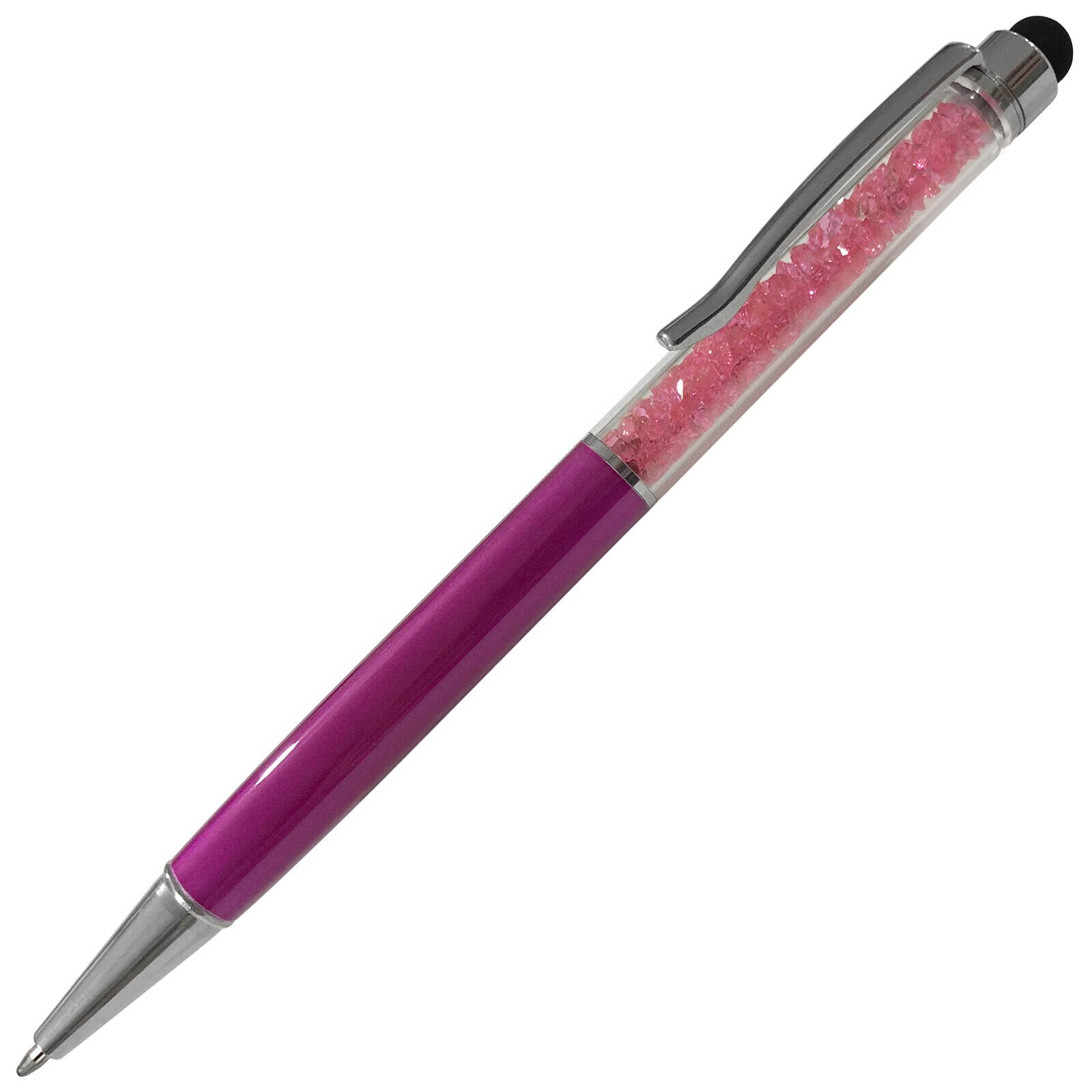 Crystal Stylus Pen - Fuchsia for Writing & Touchscreen Use